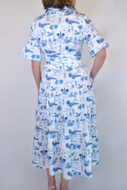 Waverly Tiered in New England Toile