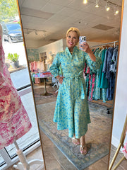 Charleston in Pistachio and Teal Blooms