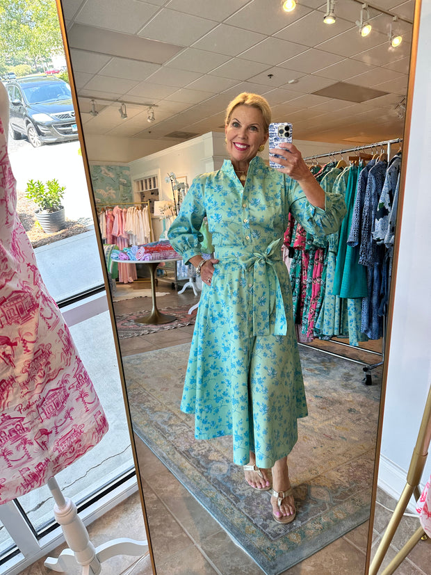 Charleston in Pistachio and Teal Blooms