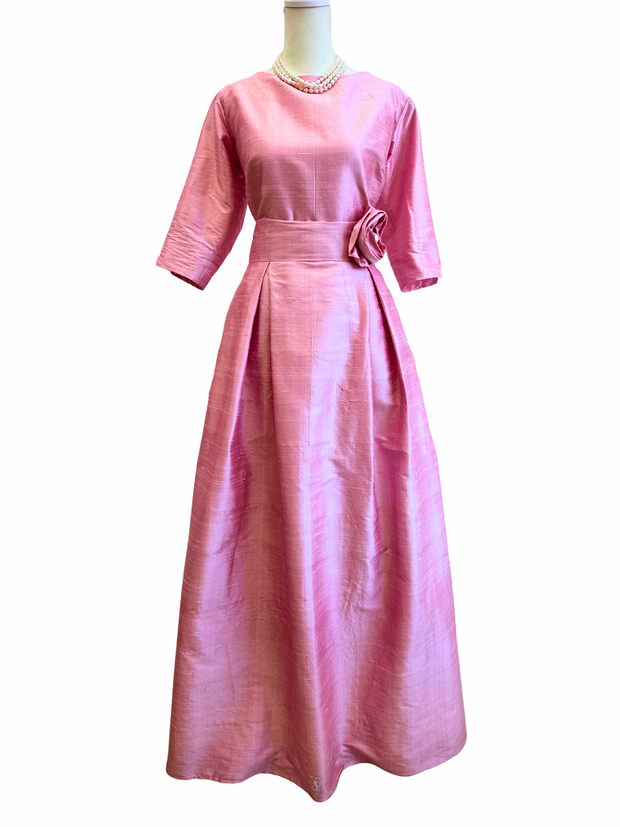 Grace Gown in Silk with Short Sleeve or Three Quarter Sleeve