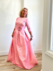 Grace Gown in Silk with Short Sleeve or Three Quarter Sleeve