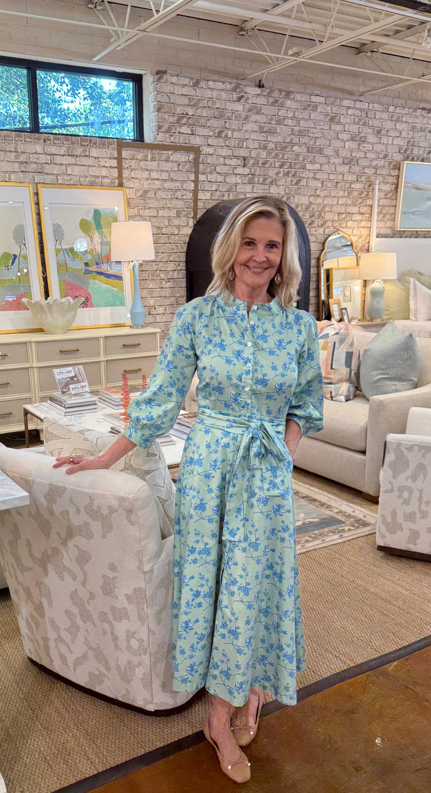 Charleston in Pistachio and Teal Blooms