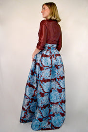 Taffeta Overskirt in Bordeaux and Teal Mums