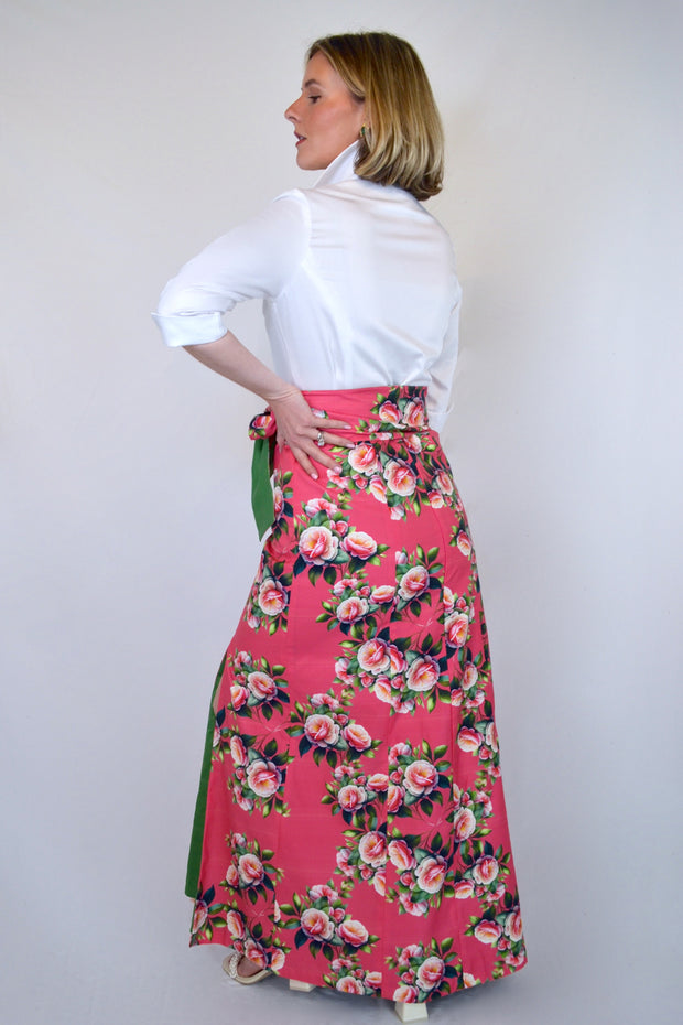 Carolina Panel Skirt in Pink Camellias