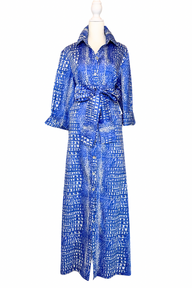 Ready to Wear Huntington in Cobalt Blue Gator Print- at a special price!
