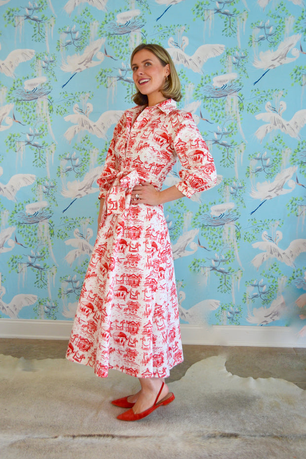 Charleston in Red Toile