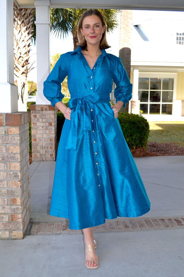 Charleston Dress in Silk Dupioni- 8 colors