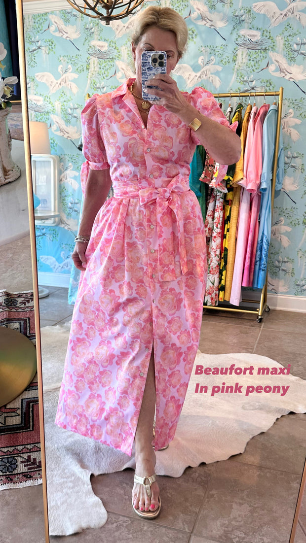 Beaufort Maxi Dress in Pink Peony