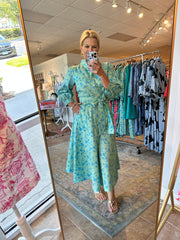Charleston in Pistachio and Teal Blooms
