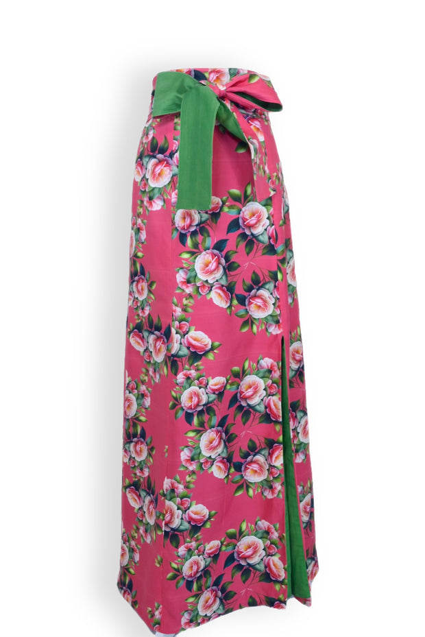 Carolina Panel Skirt in Pink Camellias