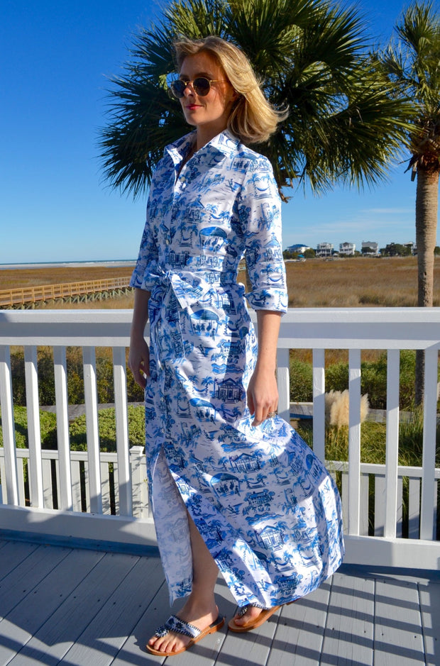 Huntington in Blue and White Toile