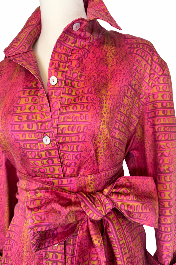 Ready to Wear Huntington in Fuchsia and Gold Gator Print- at a special price!