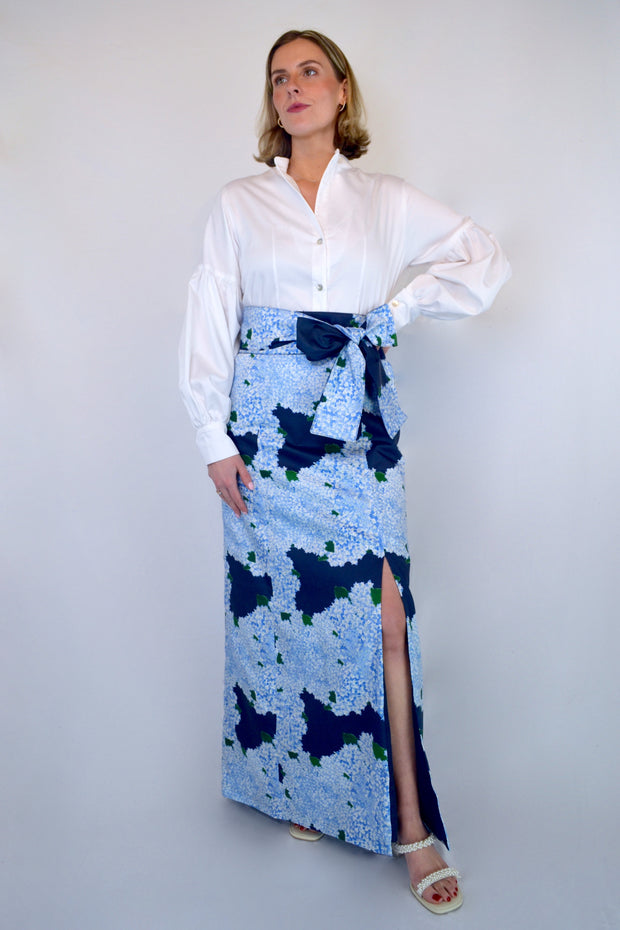 Carolina Panel Skirt in Navy Hydrangea