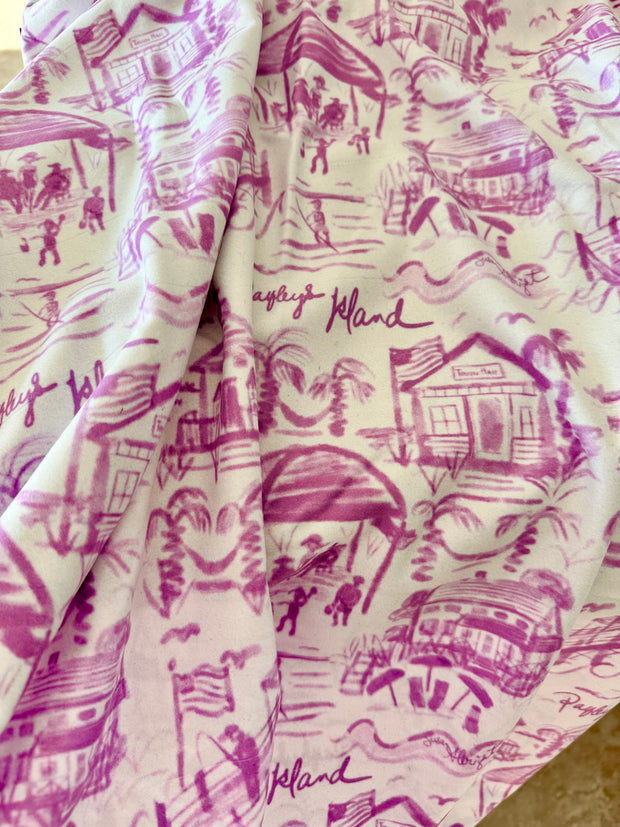 Pawleys Toile Baby Blanket in Lavender