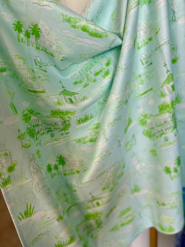 Arrogantly Shabby Baby Blanket in Gray or Powder with lime or Blue and White