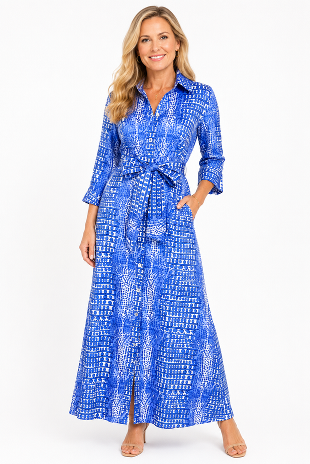 Huntington in Cobalt Blue Gator Print – Susan Albright