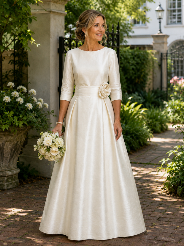 Grace Gown in Ivory Silk Dupioni XS
