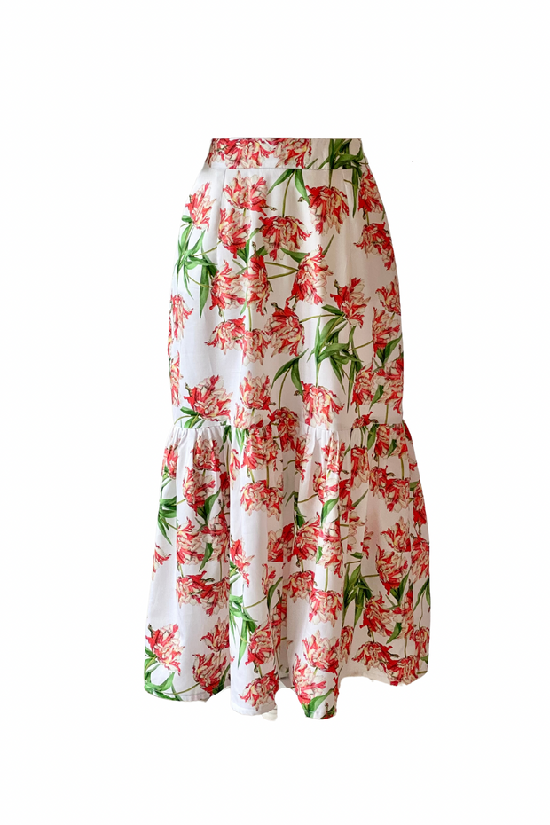 DeBordieu Ruffle Skirt in Parrot Tulip