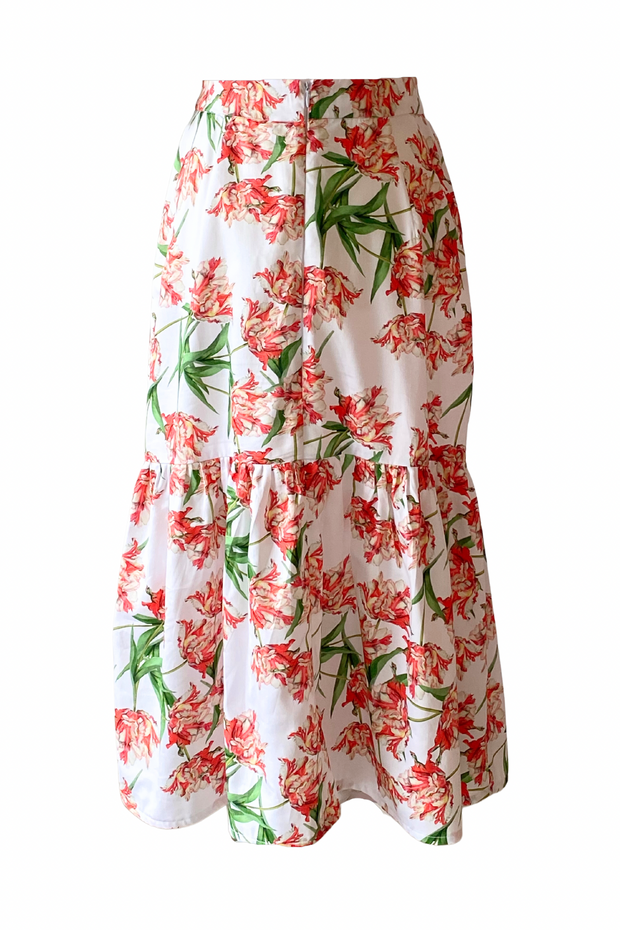 DeBordieu Ruffle Skirt in Parrot Tulip