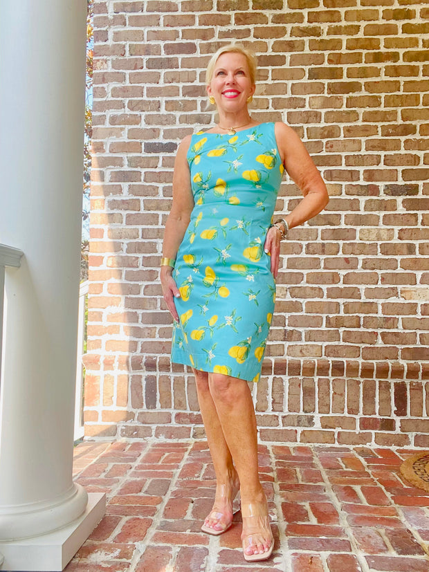 Georgetown Shift in Lemon and Teal
