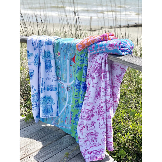 Pawleys Island/Litchfield Map Beach Towel