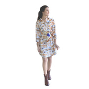 Waverly Shirt Dress in Mountain Toile