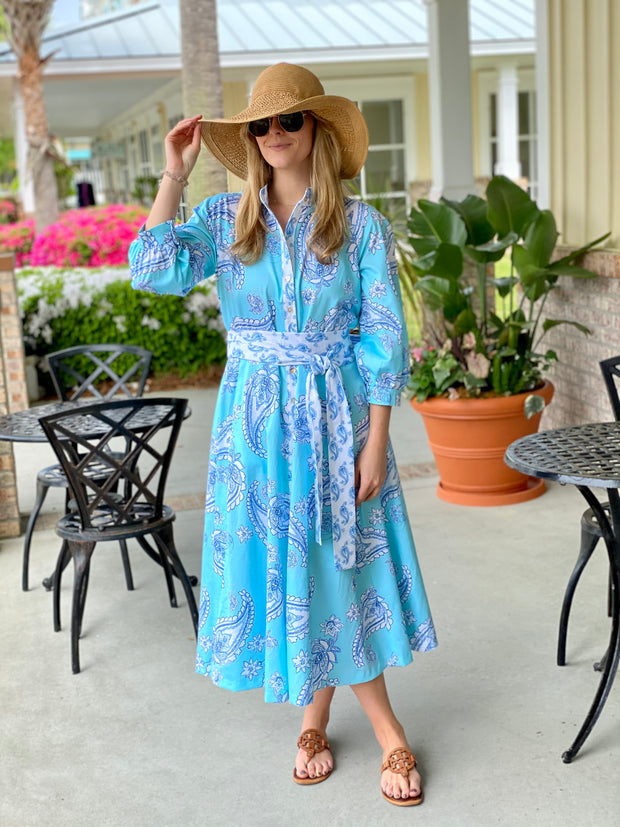 Sea and Sky Provençal Paisley Charleston Midi