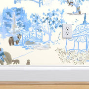 Mountain Toile Peel and Stick Wallpaper in Blue or Pink