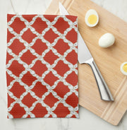 Red Oyster Lattice Kitchen Towel
