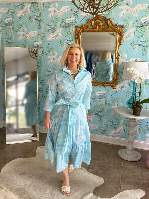 Waverly Tiered in Aqua and Sea Foam Peony