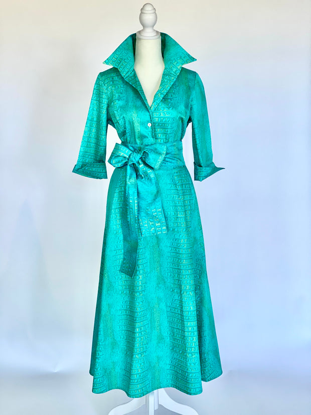 DeBordieu Skirt in Peacock and Sage Gator