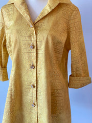 Limited Edition DeBordieu Shirt in Saffron Gator with Rhinestone and Gold Buttons